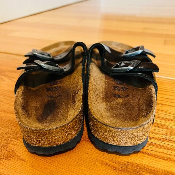Birkenstock Arizona Sandals in Black Patent Leather - Birko-Flor Size 38 - Picture 10 of 16
